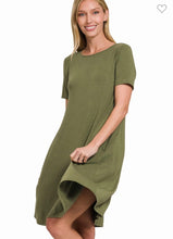 Load image into Gallery viewer, Short Sleeve T-shirt Dress with Pockets
