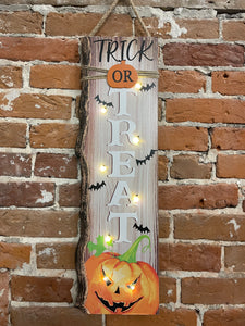 Trick or Treat light up Wooden sign