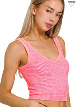Load image into Gallery viewer, Reversible Washed Ribbed Crop Tank
